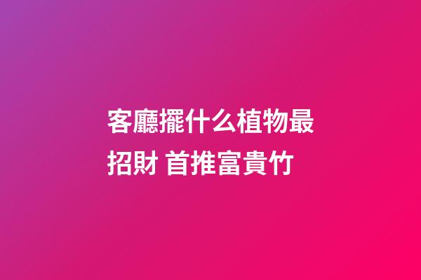 客廳擺什么植物最招財 首推富貴竹